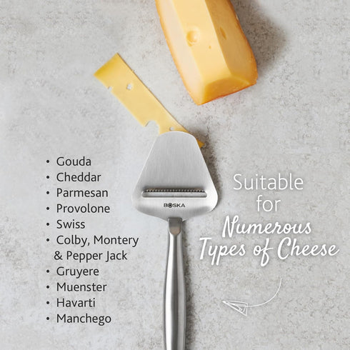 Boska Copenhagen Stainless Steel Cheese Slicer - Multi-Functional Handheld Slicer for All Types of Cheese