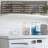 Glass Jars and Dryer Sheet Holder Set, Dispenser with Lids and Labels for Laundry Room Organization, Airtight Half