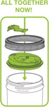 Jarware Mason Jar Drink Lid, Wide Mouth, Green