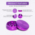 Grinder 2.2 Inch Compact Spice Grinder, Purple Color for Easy Grinding