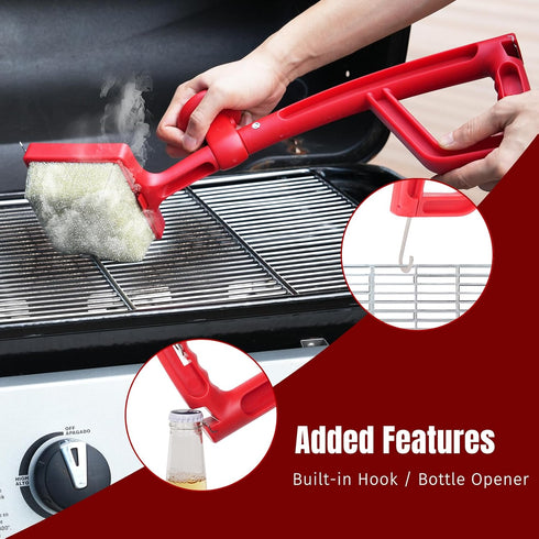SHINESTAR Grill Brush for Outdoor Grill with Aramid Fiber - Steam Cleaning BBQ Grill Brush and Scraper, Grill Brush