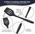 Culinary Couture Black Silicone Kitchen Utensils Set of 6, Non-Stick Heat-Resistant Silicone Kitchen Utensils Set with Steel Inner Core by Culinary Couture