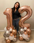 40 Inch Rose Gold Number Balloons, Giant Jumbo 12 or 21 Foil Mylar Helium Balloons for Birthday Anniversary Party