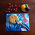 Navy Blue and Red Glass Cutting Board, 16 x 12 Inch Tempered Glass, Decorative Square Place Mat