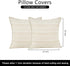 18X18 Set 2 Decorative Farmhouse Linen Throw Pillow Covers, Boho Textured Pillow Case of ,Beige with White & Brown