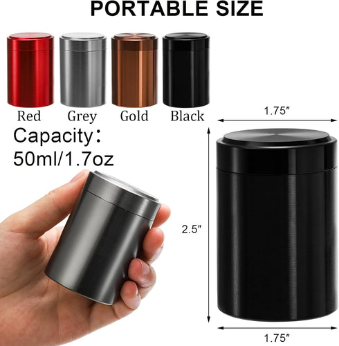 Yesland 8 Pack Smell Proof Containers, 1.7 oz Aluminum Storage Jar Portable Airtight Container Bottle, Mini Tea Tins for Spices, Coffee, Teas, Herb Traveling - Red, Black, Grey, Gold