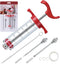 JY COOKMENT Meat Injector Syringe, 1-oz Marinade Flavor Injector with 2 Professional Needles, 1 Cleaning Brush