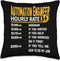 Hourly Rate Funny Automation Engineering Throw Pillow, 16x16, Multicolor