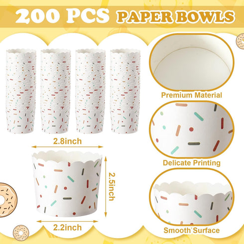 Uiifan 200 Pcs 6 oz Muffin Baking Paper Cups, Greaseproof Supplies for Cake Balls, Candies, Baking Paper Cups