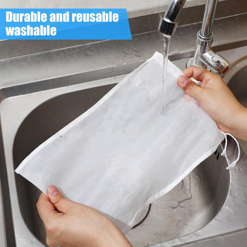 4 128 PCS Nut Milk Strainer Bag Nylon Cheesecloth for Straining, Reusable Cheese Cloths Craft Nutmilk Mesh Bag, Fine