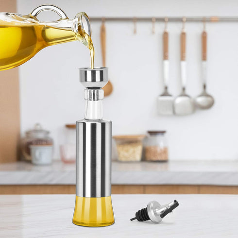 Set 2Pack, 12 Oz (2PCS onlyfire Olive Oil and Vinegar Dispenser - Stainless Steel Oil Bottles Dispenser for Kitchen