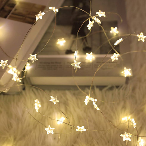 Shimmer forest 40 13ft Twinkle Star String Lights LED Spring Garden Decorative Indoor Outdoor Fairy Light USB & Battery