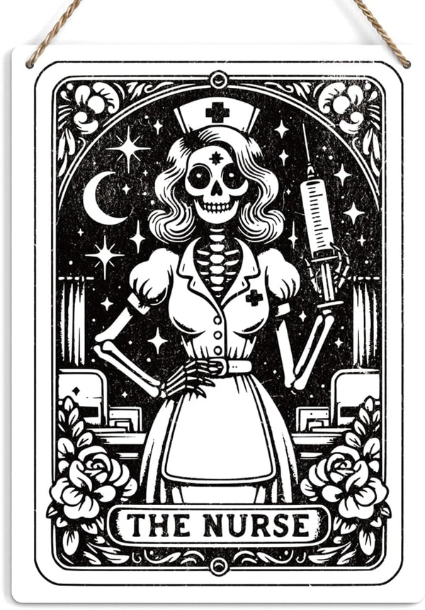 Krollma Funny Tarot Card Wall Art Decor Rustic Nurse Appreciation Gifts Witchy Vibes