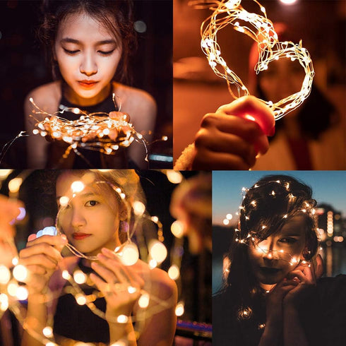 CYLAPEX 6 Pack 7ft 20 Warm White Fairy Lights String Battery Operated Fairy Lights Firefly Lights LED Starry String