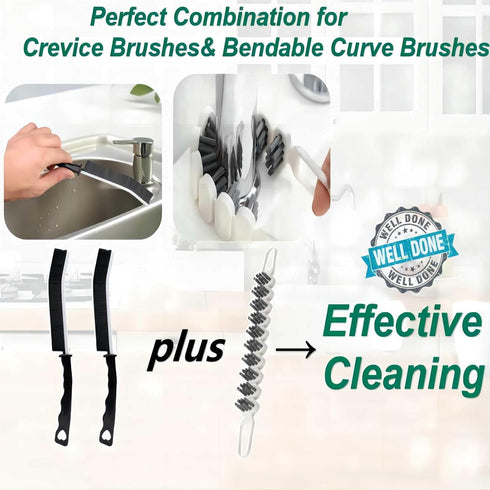 3 Pcs Crevice Cleaning Brush Set - Hard Bristle Grout Cleaner, Scrub Brush, Toilet Brush for Household Use Bathroom