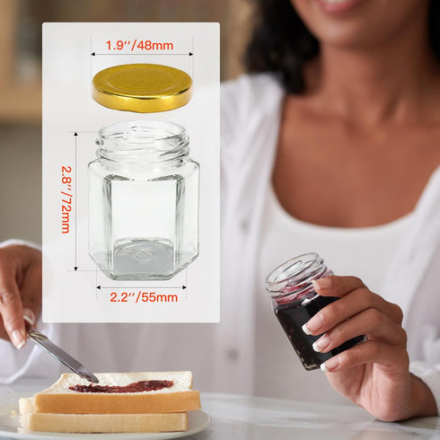 3oz 30Pack, AuroTrends Mini Honey Jars with Dipper Empty Glass Jars for Baby Shower Favors/Wedding Favors for Guests
