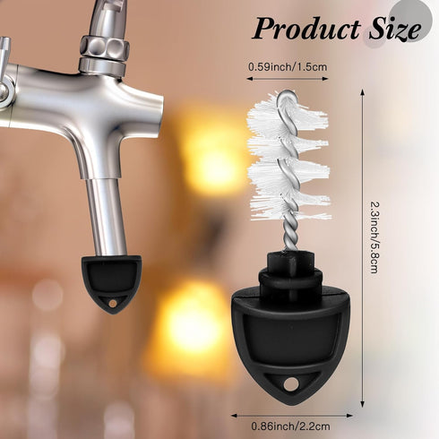 50 Pack Beer Plugs Tap Brush Beer Faucet Tap Cleaning Plug Hygiene Brush Draft Beer Tap Plug for Restaurant Home Party Bar (Black)