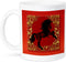 3dRose Zodiac Horse Chinese New Year Mug, Red, Gold, Black, 15 oz, White