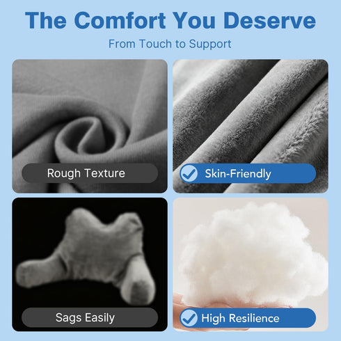 PZT Reading Pillow Plus, Crystal Velvet Back Pillow Bed Sitting Up for Adult & Children, Back Rest Pillow Support