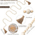 Jetec 7.9 Feet Wood Beaded Garlands with Tassels, Rustic Wooden Beads Garland for Christmas Table Wall Decor