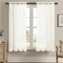 MYSTIC-HOME White Sheer Curtain Panels 72 Inch Length, Light Filtering Drapes for Living Room, 2 Panels, 52" Wx72" L
