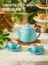 27ounce, Sweese Teapot, Porcelain Tea Pot with Stainless Steel Infuser, Blooming & Loose Leaf Teapot - Turquoise