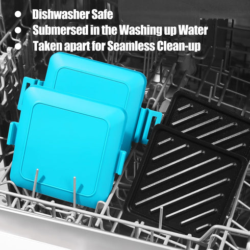 Microwave Toaster, Sandwich Maker, Panini Maker, Dishwasher Safe, Wireless, Time Saving, Fast (Blue)