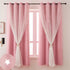 Pink Blackout Curtains for Girls Bedroom Cute- Aesthetic Star Cutout Double Layer