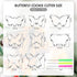 8 Pieces Butterfly Cookie Cutter Set - Stainless Steel Biscuit Cutter Mould and 6 Sugar Stirring Pins for Baking