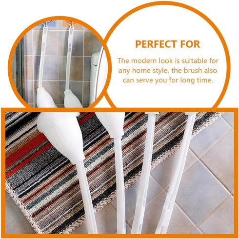 KALLORY 4pcs Toilet Brush Set - White Soft Swab Toilet Bowl Mop, Scrubber Cleaning Brush for Home Washroom