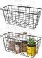 MaraFansie Hanging Kitchen Baskets, Over the Cabinet Door Organizer, No Drilling Adhesive Basket, 2 Pack, Black