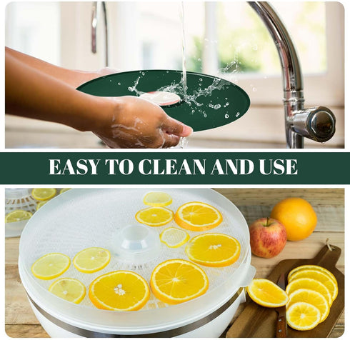 Domensi 12 Pcs Round Dehydrator Sheets, Non-Stick Silicone Mats with Edges for Fruit Meat Kitchen, 13" Diameter