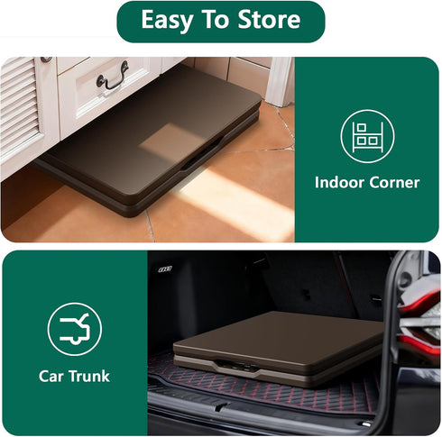 4FT Folding Table Heavy Duty Plastic Table with Handle, Foldable&Portable, Fold-in-Half Utility Tables for Outdoor
