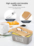 Large Butter Dish with Lid, Ceramic Butter Keeper Container with Knife and Silicone Sealing for Kitchen Decor (Grey)