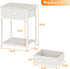 2 Furologee White Nightstand with Fabric Drawer, Small Side Table for Small Spaces, Tiers Storage Shelves End Table