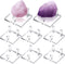 Weysat 8 Pcs Rock Display Stand with 3 Pegs, Clear Acrylic Mineral Holder for Coral Geodes and Collectibles