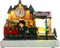 Vipush Christmas Village House Decorations Resin Railway Station Platform Home Decor Indoor
