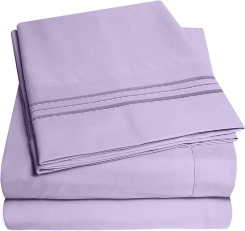 1500 Supreme Collection Twin XL Sheet Sets, Lavender, 3 Piece Bed Sheets and Pillowcase Set