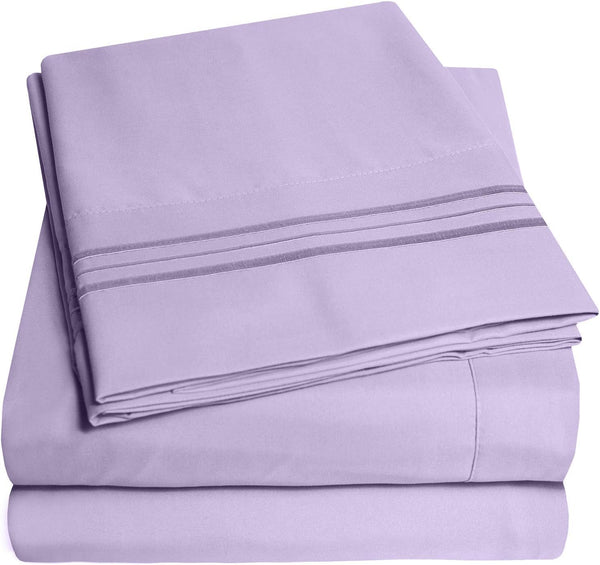 1500 Supreme Collection Twin XL Sheet Sets, Lavender, 3 Piece Bed Sheets and Pillowcase Set