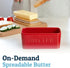 PriorityChef Large Butter Dish with Lid - Ceramic Butter Container with Airtight Cover, Butter Keeper for Counter or