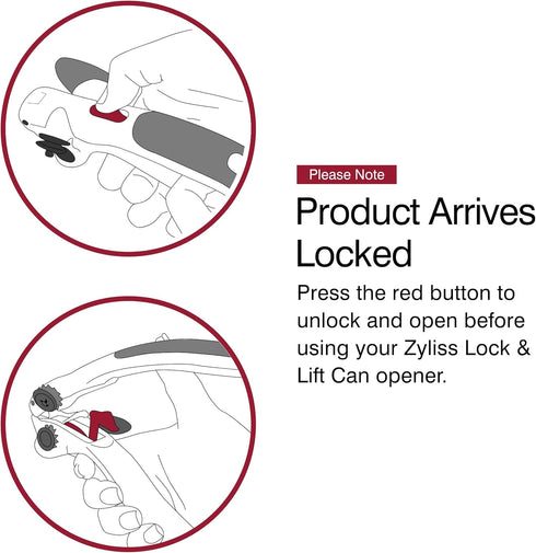 Zyliss Lock N' Lift Can Opener, Manual with Built-In Magnet, Safety Can Opener with Stainless Steel Wheel, Green, 7.5"