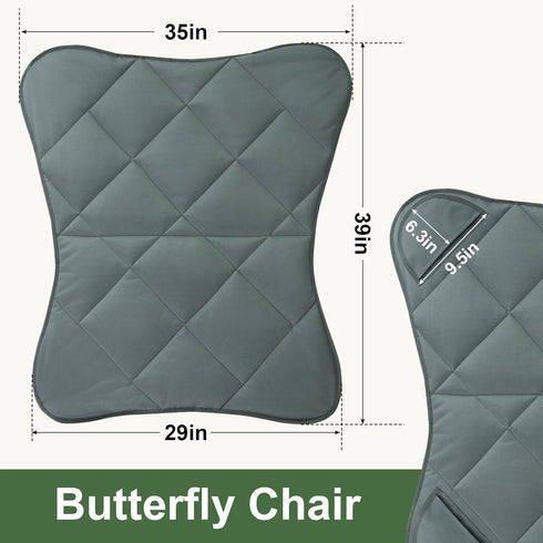 MABOZOO Thicken Butterfly Chair Replacement Cover (Chair Not Included), Waterproof Replacement Cover for Butterfly