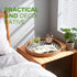 13.8 in Round Rattan Tray with Mother of Pearl Inlay, Wicker Serving Tray Mother for Decor, Rattan Round Wicker Coffee