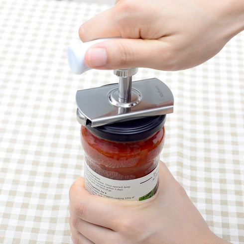 Kichwit Jar Opener for Arthritis - Stainless Steel Lid Opener for Small and Medium Jars, Keychain Included