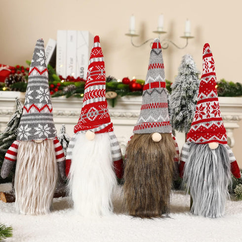 Adurself 4 Pack Christmas Gnome Wine Bottle Covers, Tomte Swedish Gnomes Wine Bottle Toppers Santa Scandinavian Plush