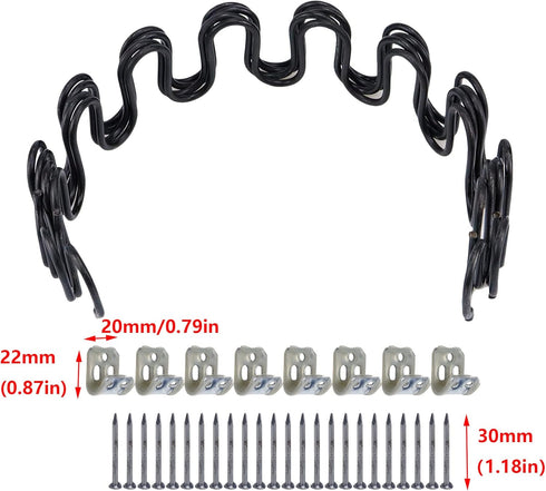 Antrader 16"(40cm) Couch Spring Repair Kit, 4-Pack Upholstery Spring Clips for Furniture Repair with Screws