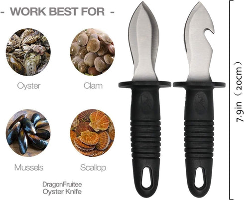 Oyster Shucking Kit, 2 Knives and 1 Cut Resistant Gloves, Oyster Shucker and Opener