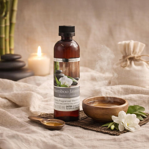 Set 2, 5 oz Settings. P1 Hosley's of Bamboo Jasmine Fragrance Warming Oils. Ideal Gift for Weddings, spa, Reiki