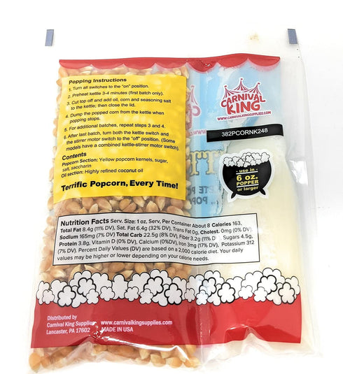 Al In One Kettle Corn Kit, 4 Pack for 6 OZ Popper or Larger