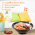 Vivimee Unbreakable Japanese Style Ramen Bowl Set of 2, 37oz Black Large Matte Melamine Bowls with Spoons & Chopsticks